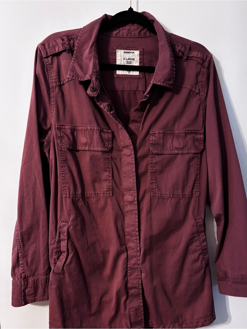 Sonoma Women's Utility Jacket in Wine Red